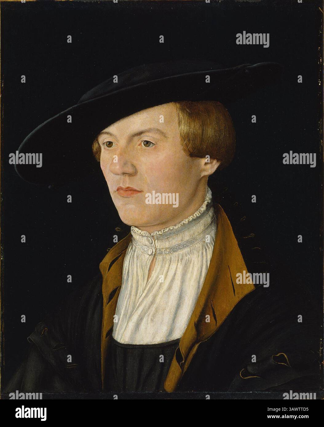 Titre : Portrait d'un jeune homme artiste : artiste allemand anonyme date : CA. 1525–1530 technique : huile sur panneau dimensions : 32 x 26 cm lieu : Museo Nacional Thyssen-Bornemisza, Madrid Banque D'Images Titre : Portrait d'un jeune homme artiste : artiste allemand anonyme date : CA. 1525–1530 technique : huile sur panneau dimensions : 32 x 26 cm lieu : Museo Nacional Thyssen-Bornemisza, Madrid Banque D'Images