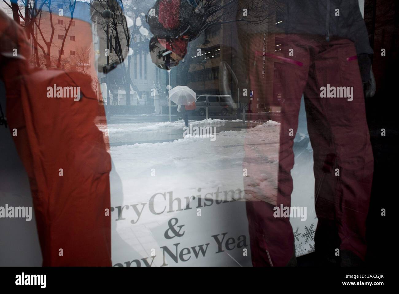 17 janvier 2016 - Tokyo, Japon - la neige est tombée dans certaines parties de l'est et du nord-est du Japon tôt lundi, avec des chutes de neige atteignant 6 centimètres dans le centre-ville de Tokyo et des systèmes de transport perturbés. La neige a temporairement mis à rude épreuve les services de trains à grande vitesse sur la ligne Tokaido Shinkansen et a entraîné la suspension de l'exploitation de trains express limités reliant Tokyo et Nagano et l'annulation de certains vols intérieurs. (Crédit image : © Alessandro Di Ciommo via ZUMA Wire) Banque D'Images