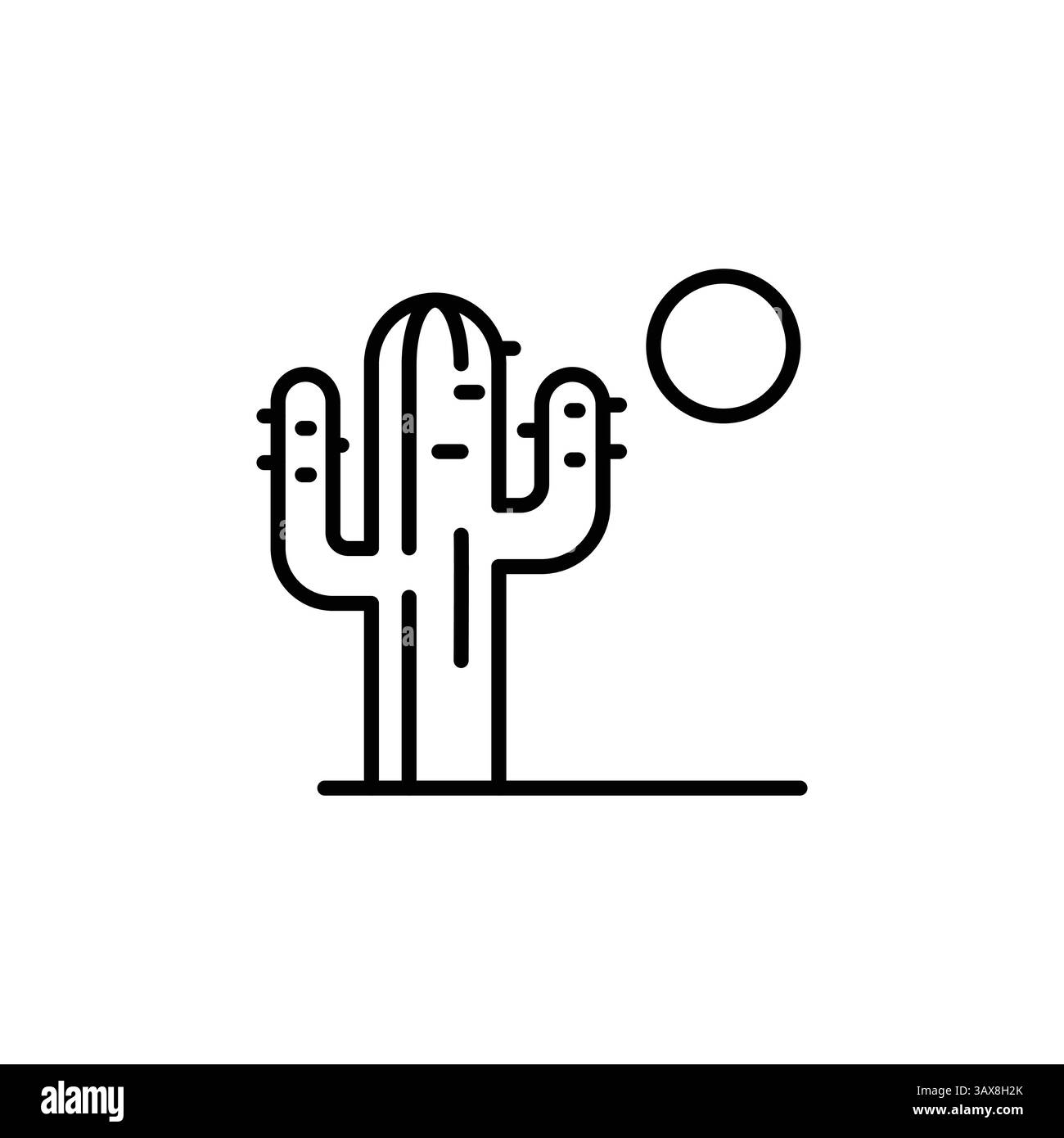 Icône de cactus du désert Illustration de Vecteur