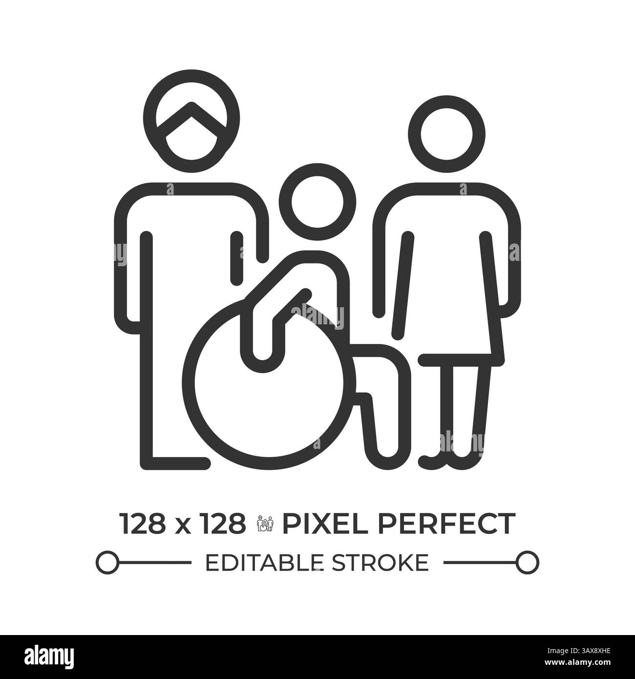 Icône de ligne parfaite de pixel sans discrimination Illustration de Vecteur