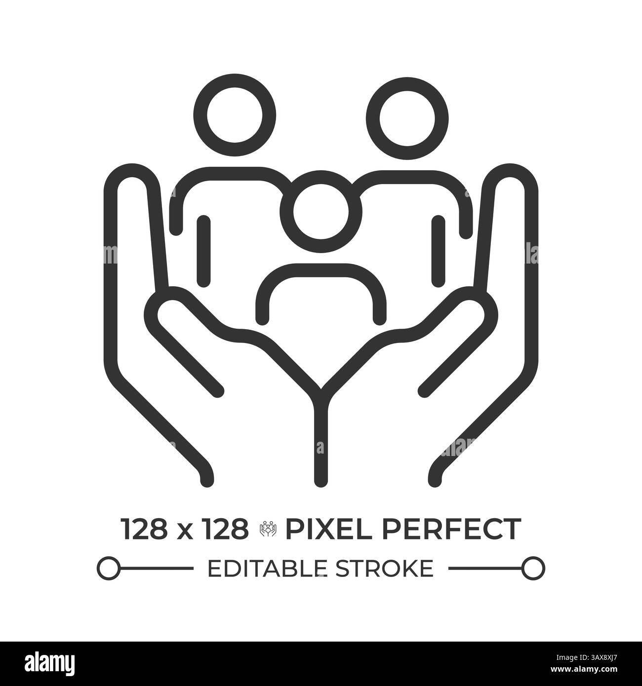 Icône droite à la sécurité sociale pixel parfait Illustration de Vecteur