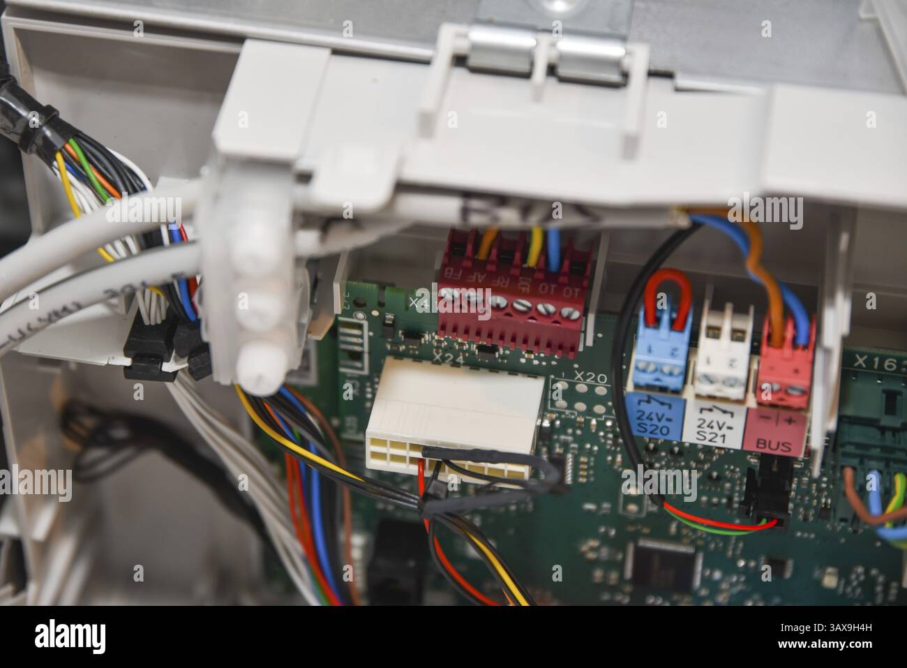 Électronique et technologie de contrôle avec carte de circuit imprimé, puce, processeur Banque D'Images