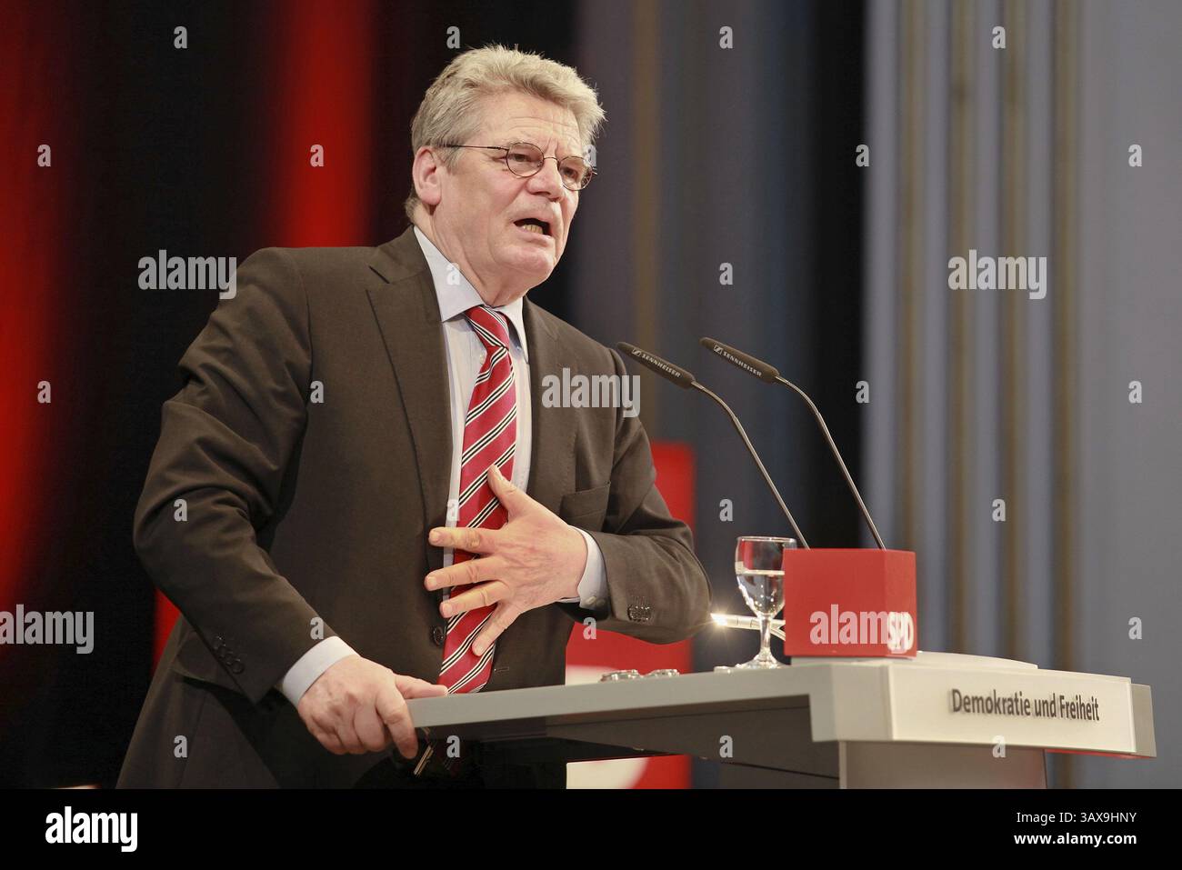 Joachim Gauck lors de son discours à l'événement SPD Banque D'Images