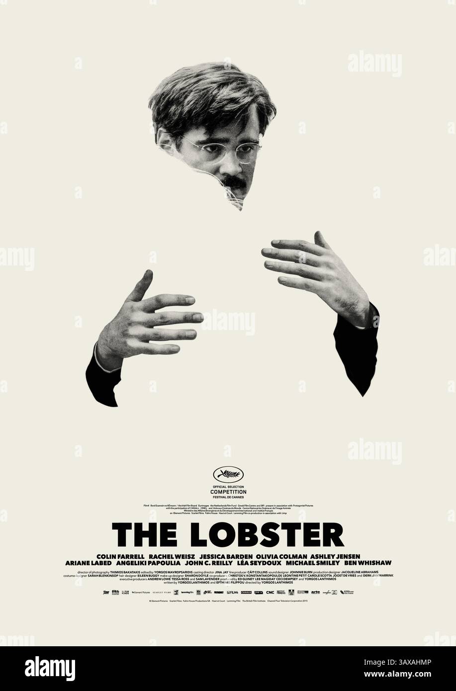 DATE DE SORTIE : Mai 13, 2016 Title : Le homard STUDIO : Sony Pictures Réalisateur : Yorgos Lanthimos Résumé : Dans un futur proche dystopique, les personnes seules, d'après les lois de la ville, sont prises à l'hôtel, où ils sont obligés de trouver un partenaire romantique dans quarante-cinq jours ou sont transformés en bêtes et envoyés au loin dans les bois avec : Colin Farrell Poster Art (Crédit : © Sony Pictures Entertainment/Photos/ZUMAPRESS.com) Banque D'Images