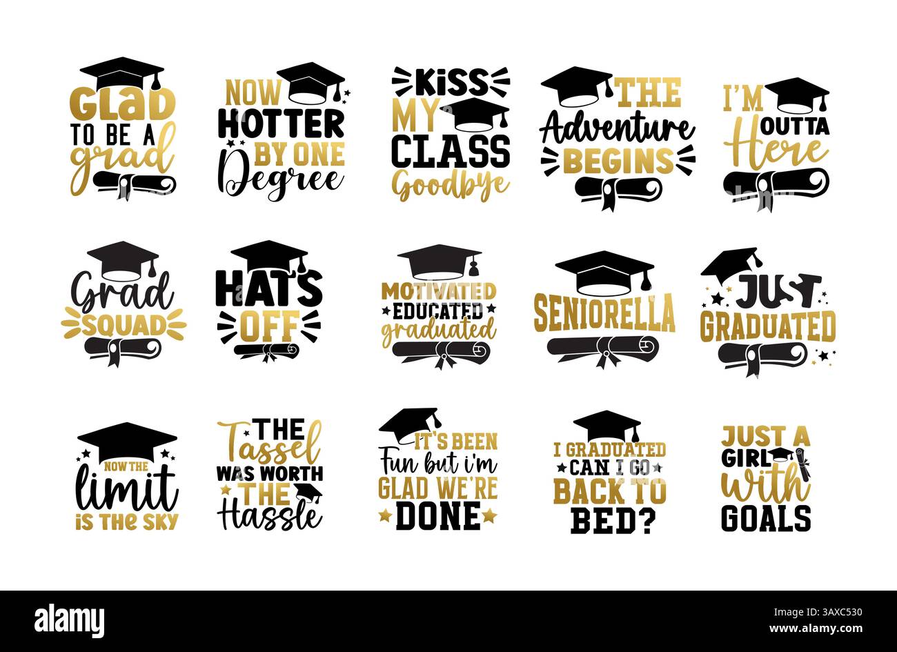 Graduation Bundle fichier EPS, édition facile Illustration de Vecteur