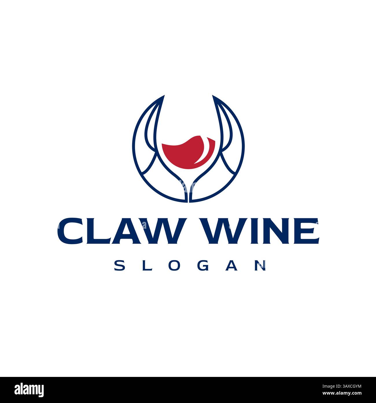 Griffe de crabe avec coupe de vin pour Classic Restaurant logo Design Vector Illustrator Illustration de Vecteur