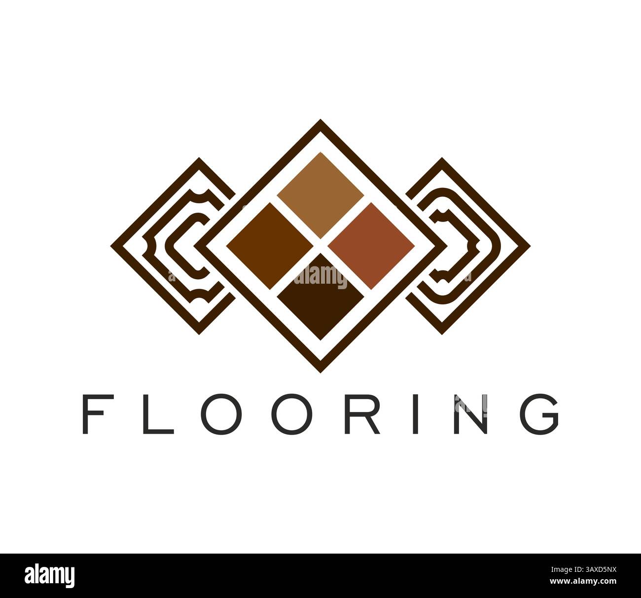 Plancher en bois ou carrelage de parquet en bois pour l'entreprise de service de revêtement de sol, emblème vectoriel. Icône de plancher pour le service de revêtement de sol, pavage de parquet ou intérieur de Illustration de Vecteur