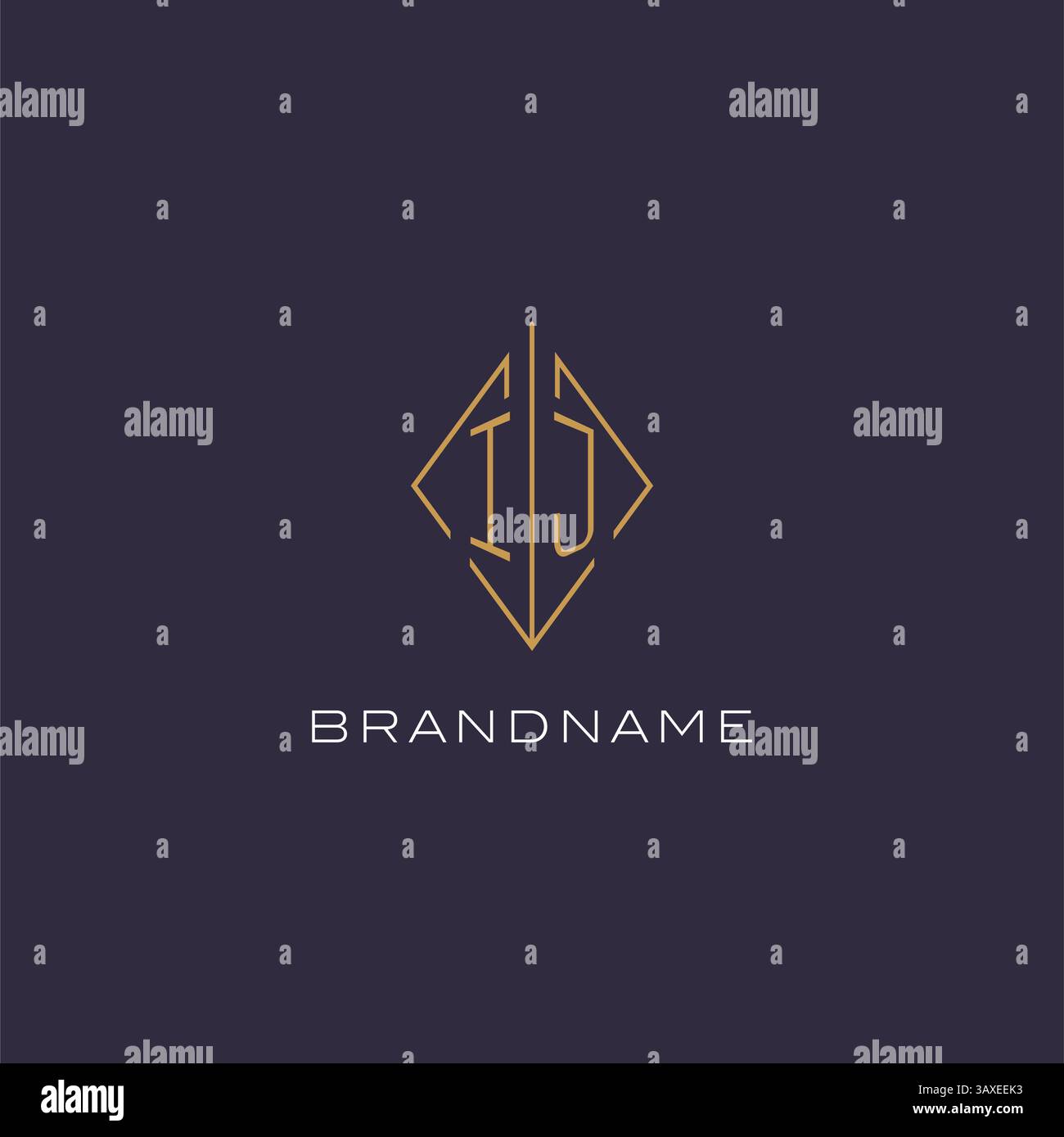 Lettre initiale IJ logo monogramme avec le graphique vectoriel d'idées de conception de style losange losange Illustration de Vecteur