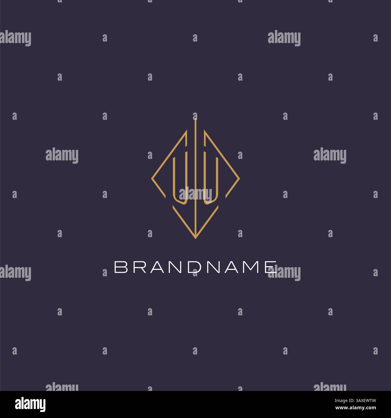 Lettre initiale UU logo monogramme avec le graphique vectoriel d'idées de conception de style losange losange Illustration de Vecteur