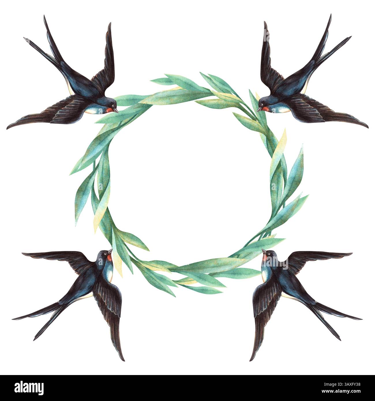 Débardeur Art Vintage Oiseau Japonais Hirondelle Sur Branche Fleurie | T-Shirt Léger Style Nature | Pour Ornithologues, Amateurs D'Art