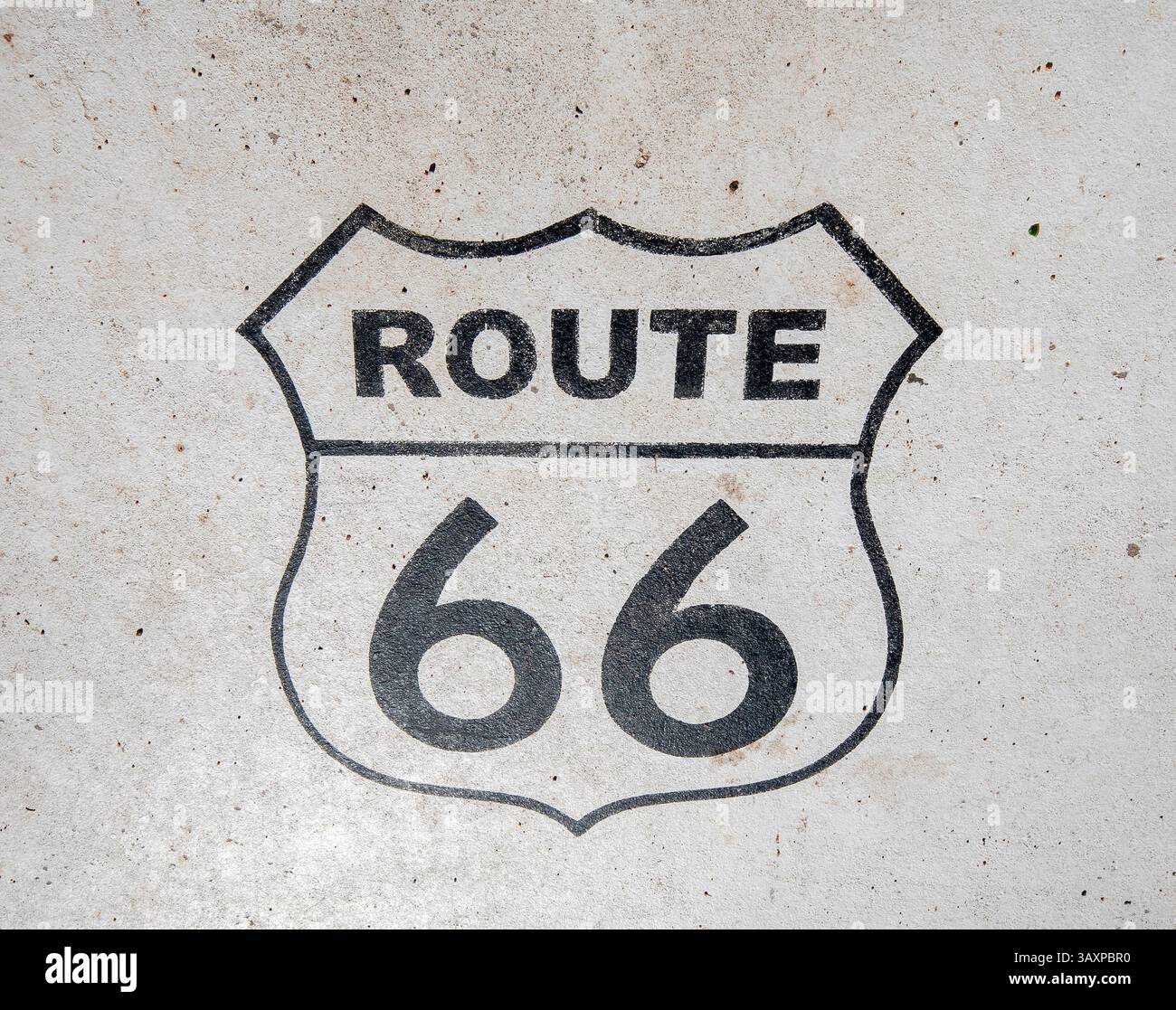 Logo route 66 à Hackberry, comté de Mohave, Arizona, États-Unis Banque D'Images