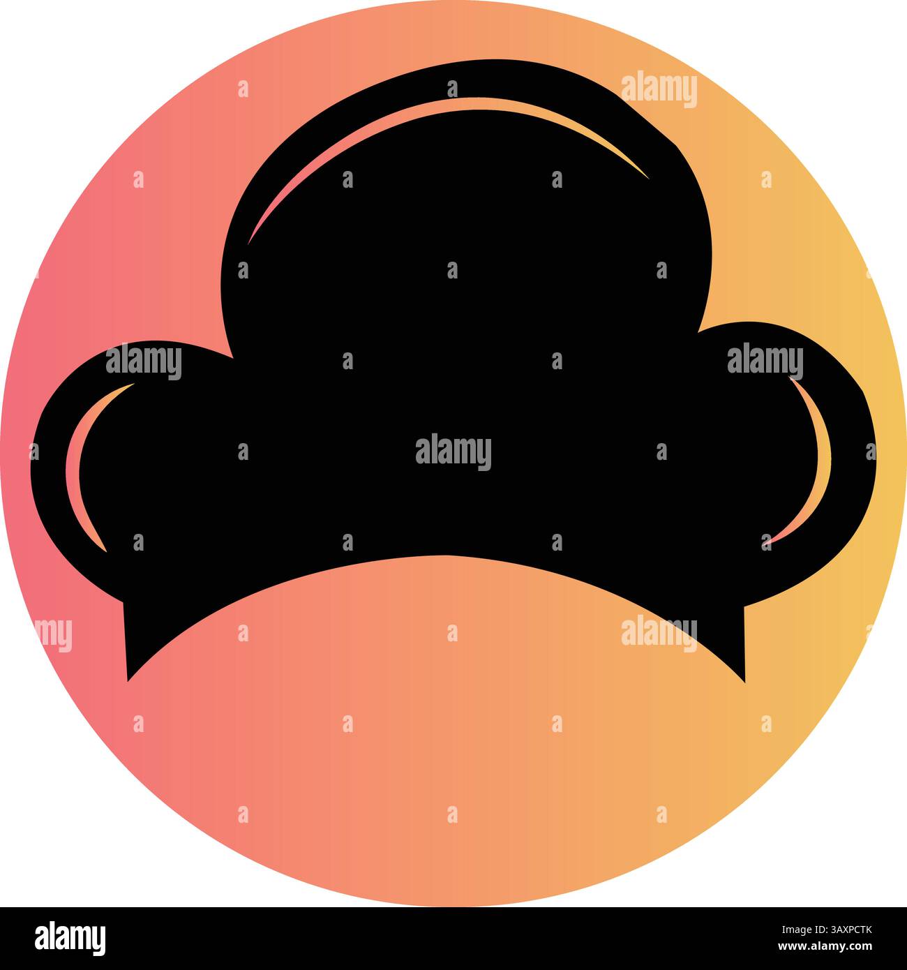 Logo de cuisson Black Cap avec fond dégradé orange Illustration de Vecteur
