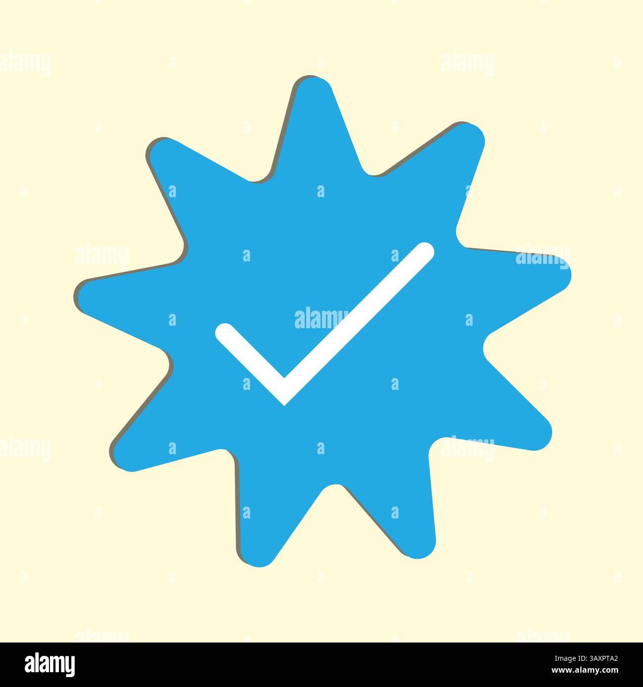 Coche bleue - symbole de certification et de vérification sur les médias sociaux et les réseaux sociaux. Compte et profil officiels vérifiés et certifiés. Symbole, Illustration de Vecteur