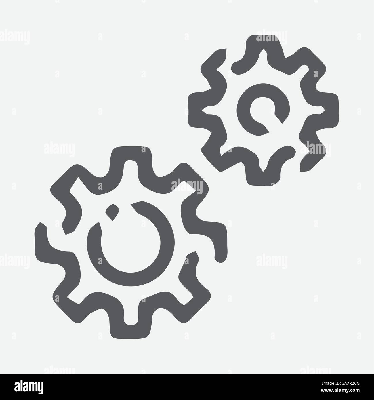 Icônes de fonction, icônes de réglage, icônes d'engrenage métallique, icônes de roue de mécanisme, symboles, et des éléments graphiques de qualité supérieure. Signes modernes, pic linéaire Illustration de Vecteur