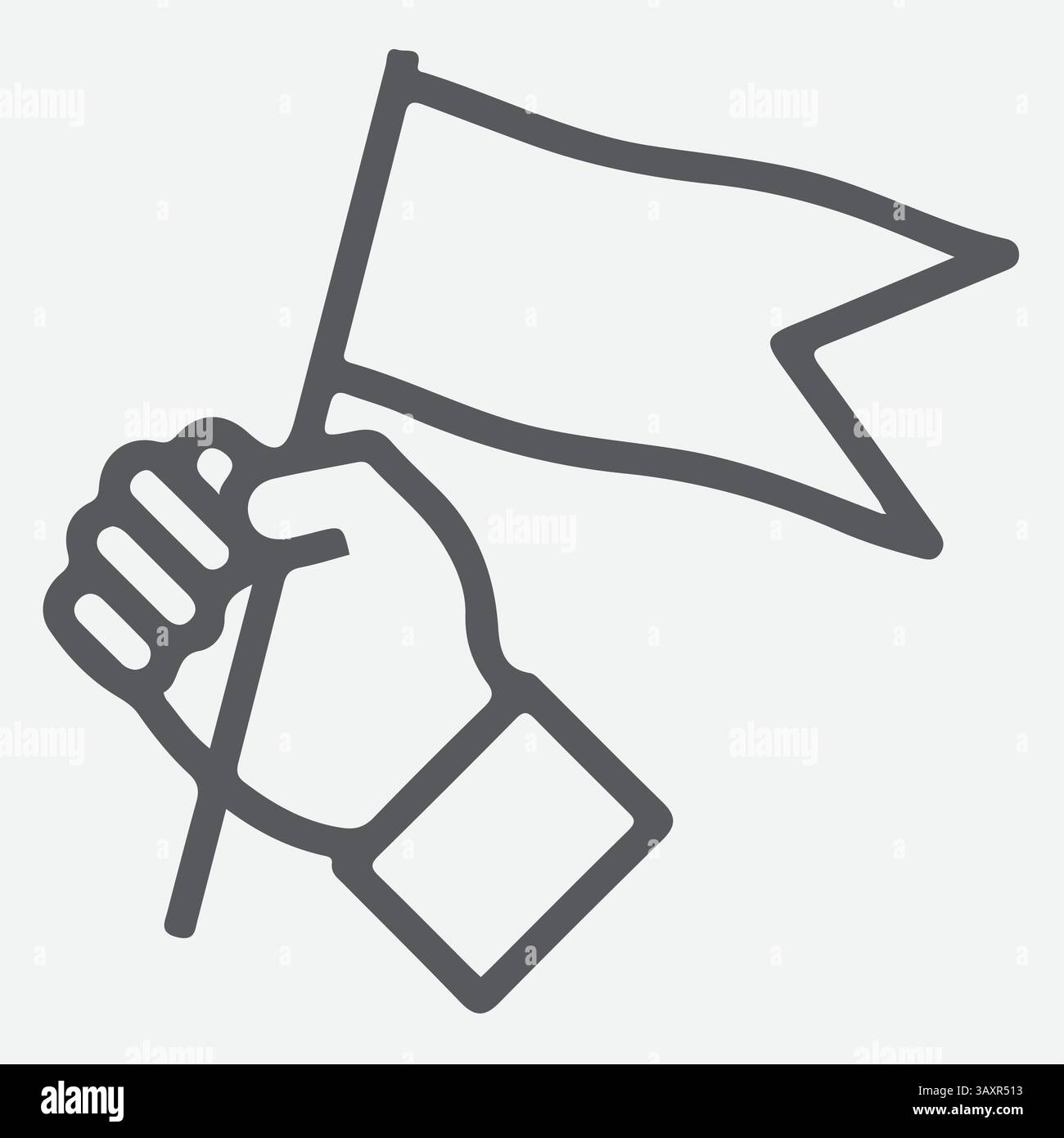 Vecteur main tenant l'icône drapeau, symbole d'icônes indépendantes, icônes victoire, éléments de conception graphique de qualité supérieure, signes modernes, objet pictogrammes linéaires Illustration de Vecteur