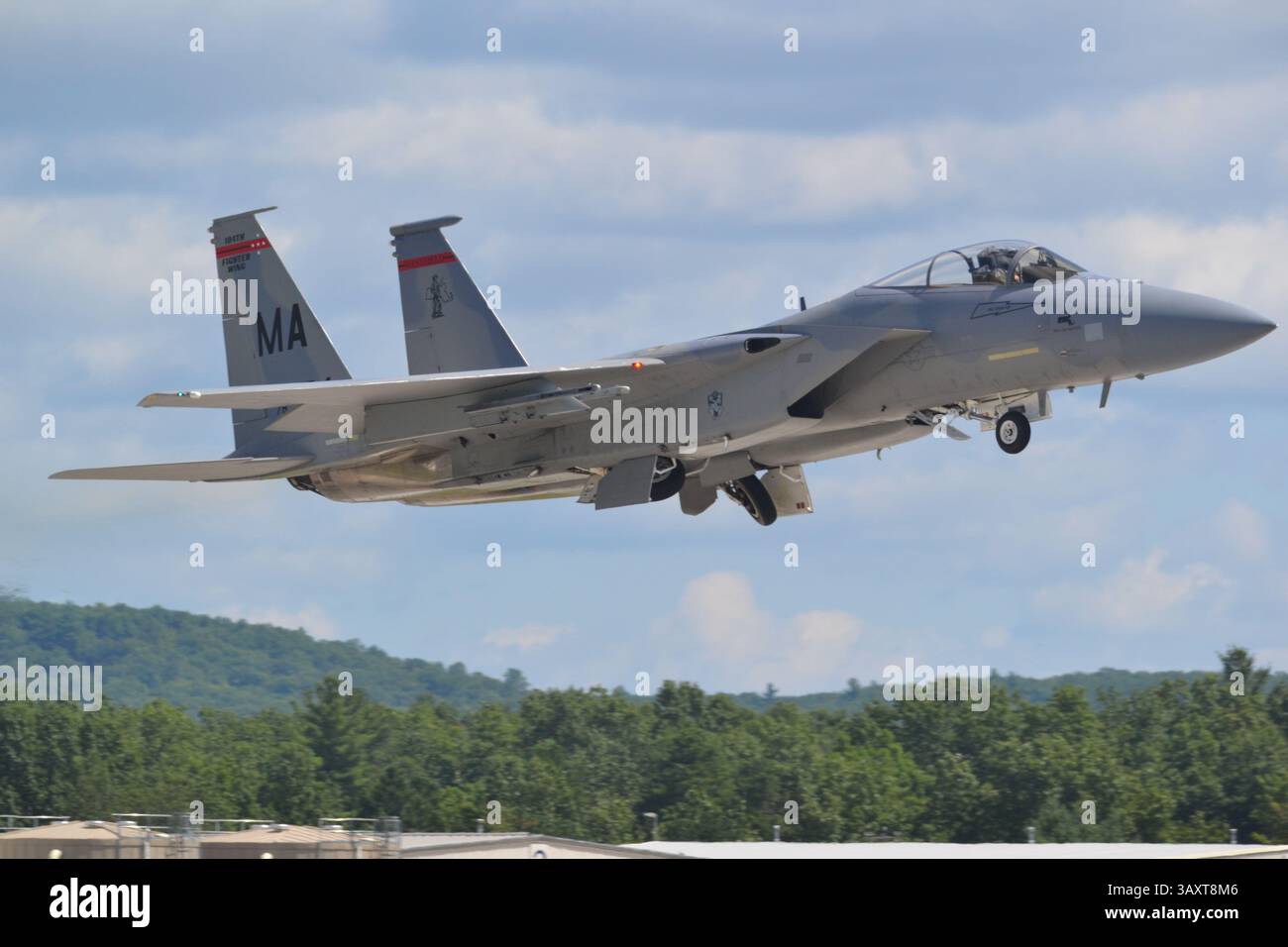 F-15C Eagle de la 104th Fighter Wing, Massachusetts Air National Guard, décollage Banque D'Images