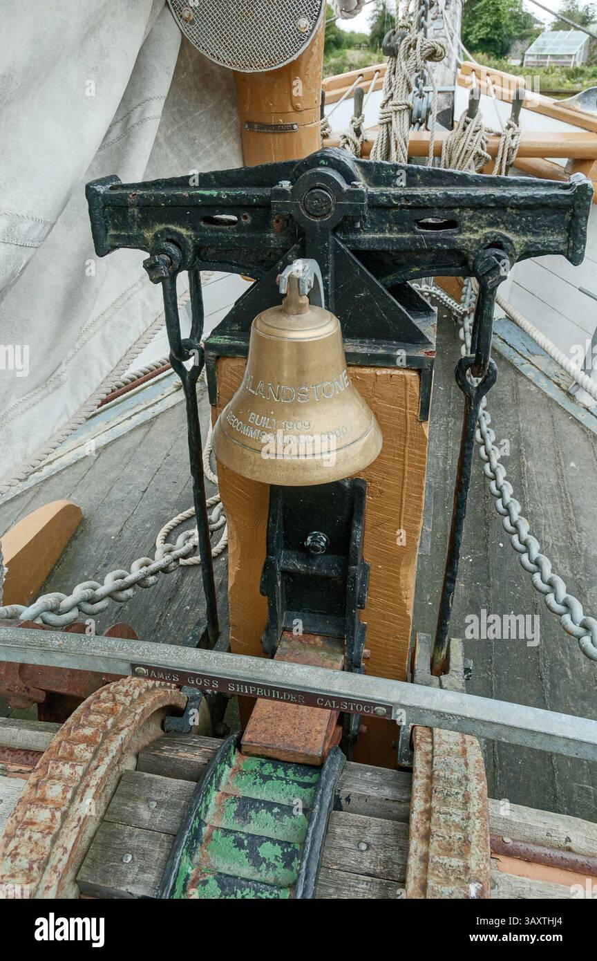 Le navire Garlandstone amarré à Morwellham Quay, un bateau à voile Tamar Ketch, construit à Calstock en Cornouailles, en Angleterre, et lancé le 27 janvier Banque D'Images
