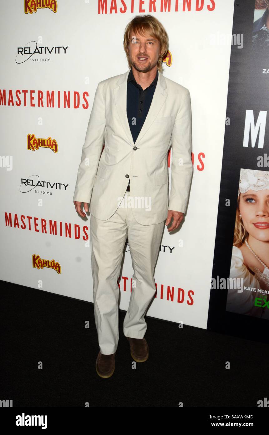 26 septembre 2016 - Los Angeles, CA, USA - LOS ANGELES - SEP 26 : Owen Wilson à la première des ''Masterminds'' au TCL Chinese Theater le 26 septembre 2016 à Los Angeles, CA (crédit image : © hPa/Newscom via ZUMA Press) Banque D'Images