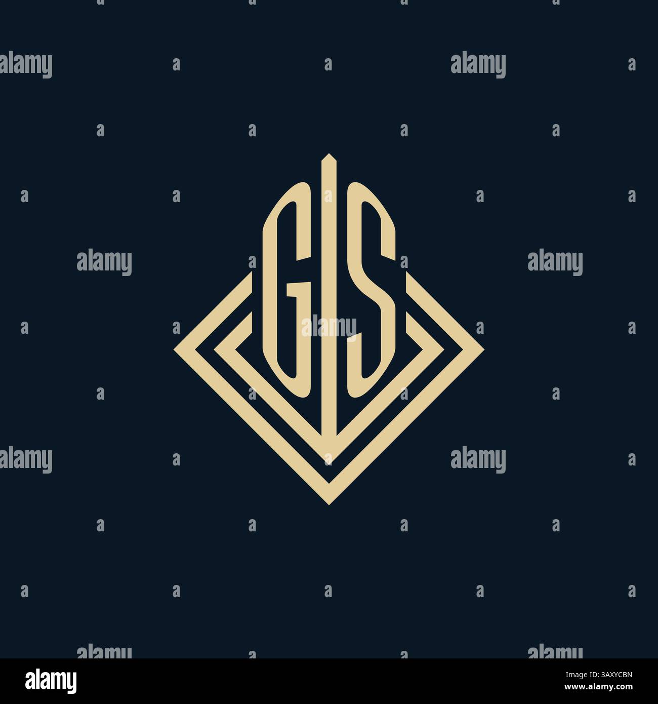 Initiales GS logo lignes de losange style de forme, graphique vectoriel de conception de logo immobilier moderne de luxe Illustration de Vecteur
