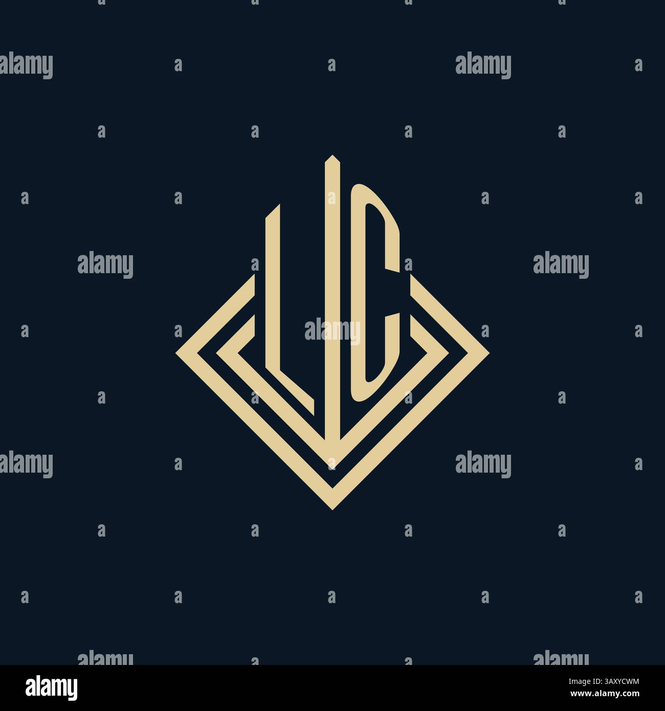 Initiales LC logo lignes de losange style de forme, graphique vectoriel de conception de logo immobilier moderne de luxe Illustration de Vecteur