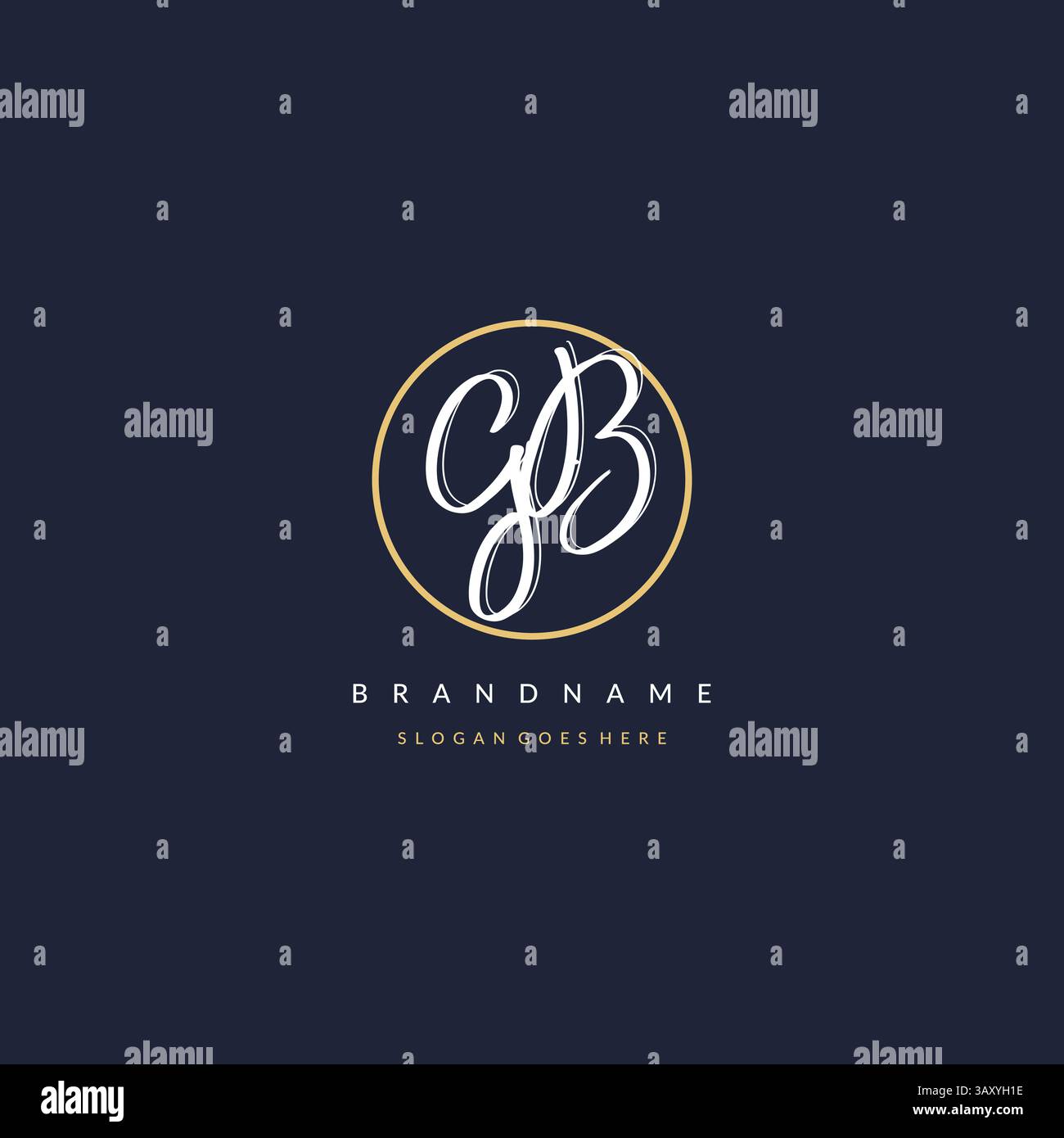 Lettre initiale GB logo monogramme style féminin avec graphique vectoriel d'idées de conception de ligne de cercle Illustration de Vecteur