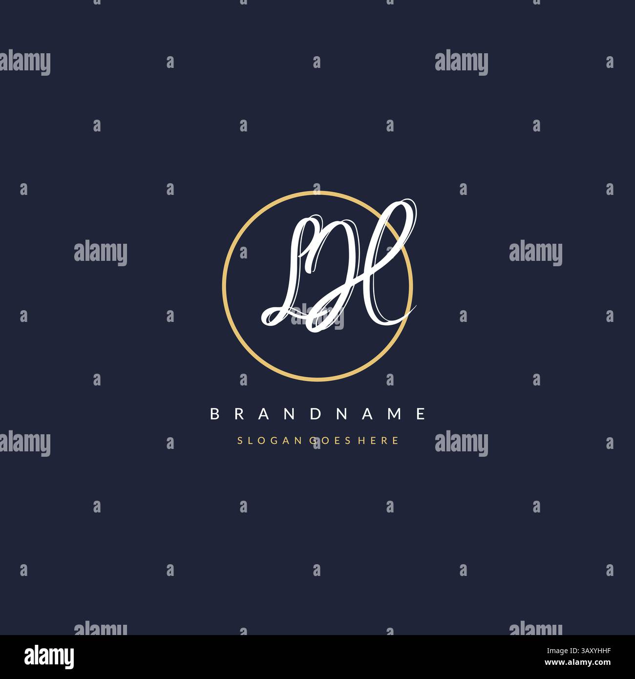 Lettre initiale LH logo monogramme style féminin avec graphique vectoriel d'idées de conception de ligne de cercle Illustration de Vecteur