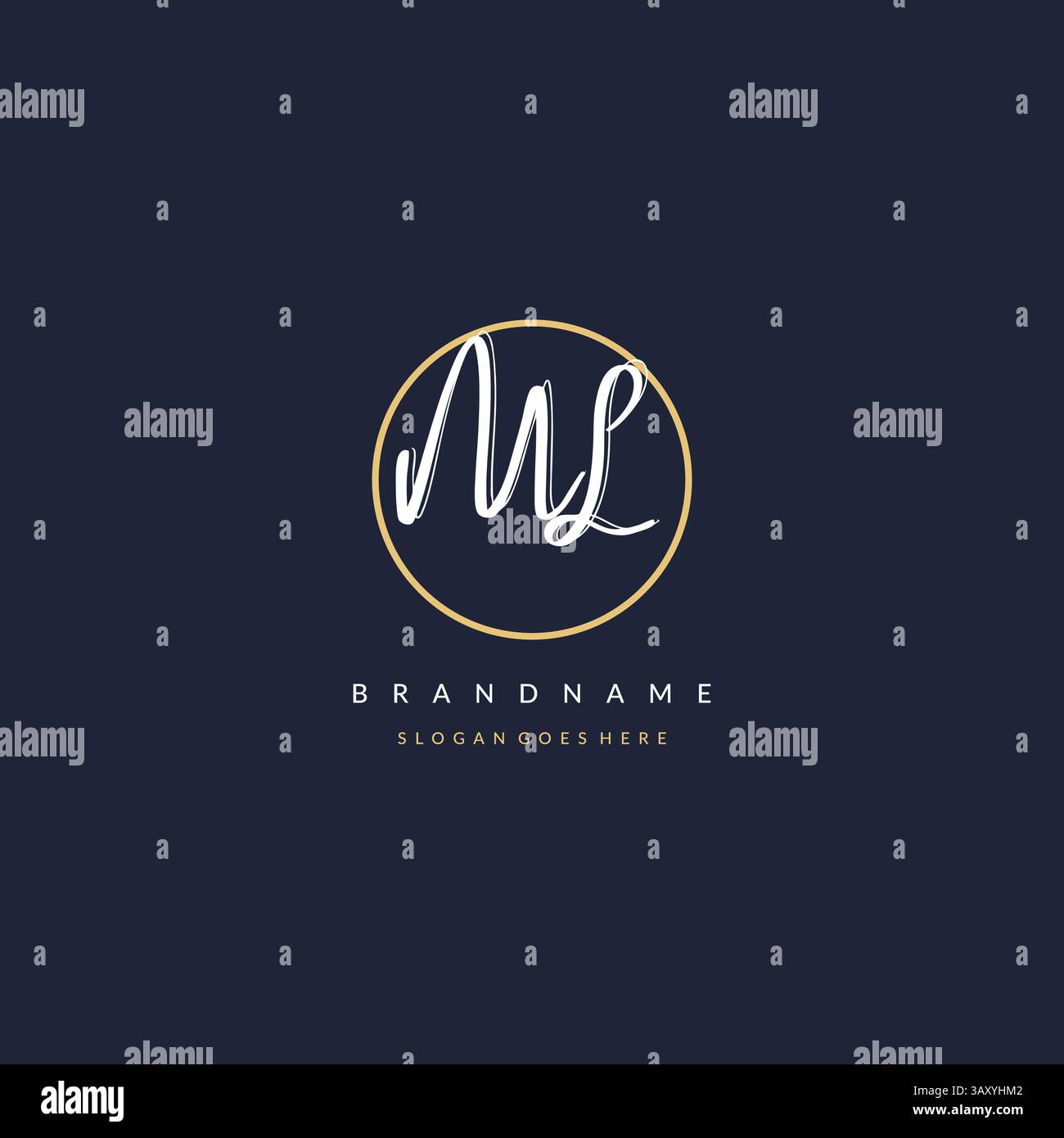 Lettre initiale ML logo monogramme style féminin avec graphique vectoriel d'idées de conception de ligne de cercle Illustration de Vecteur