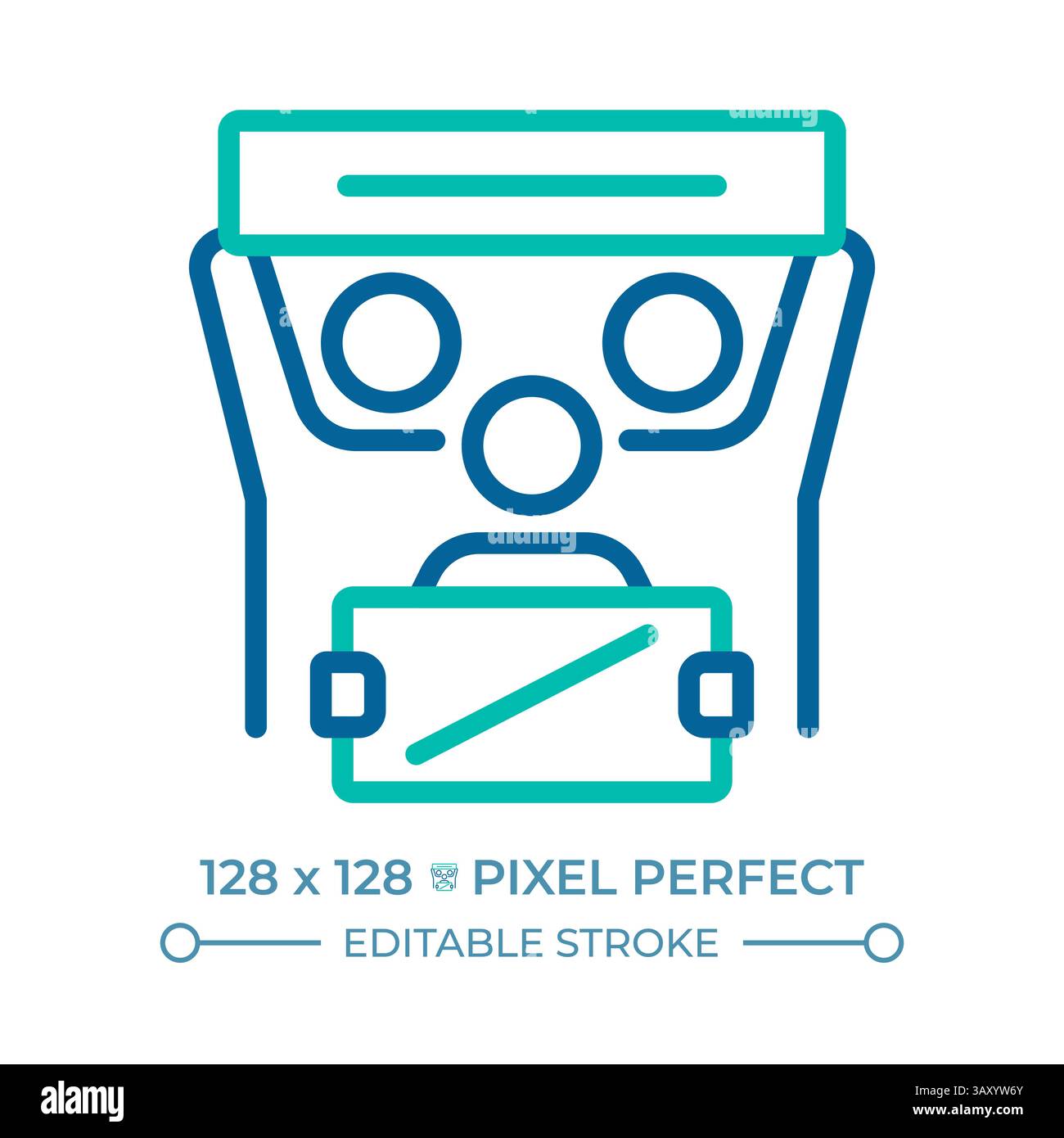 Devoirs de la communauté essentiels au développement libre pixel Perfect deux icônes de ligne de couleur Illustration de Vecteur