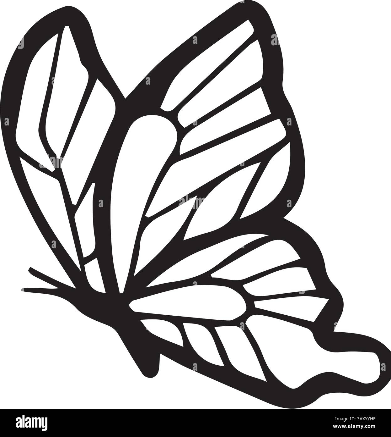 graphique vectoriel papillon, idéal pour les conceptions sur le thème du printemps, la papeterie de mariage, l'emballage et les compositions botaniques d'aquarelle. Illustration de Vecteur