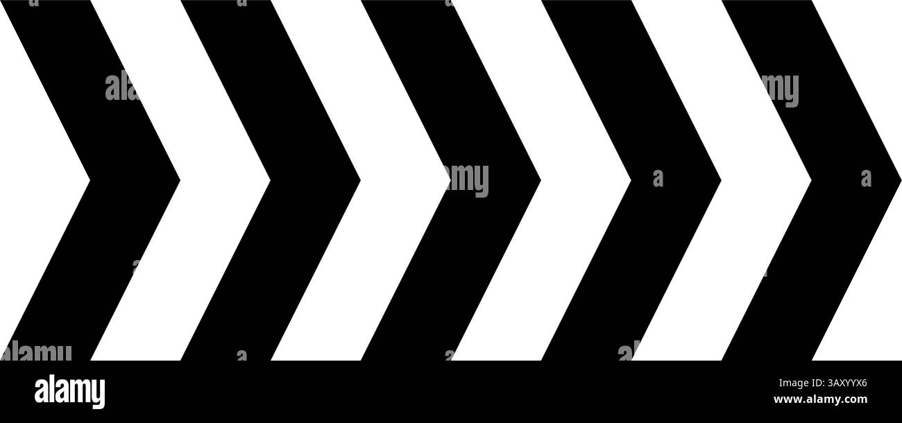 Motif de flèche en chevrons. Ligne en forme de chevrons. Direction du mouvement de la ligne de route. Triangle flèche. Avertissement répéter rayé. Icône de balayage. Elément de conception. Vecteur Illustration de Vecteur