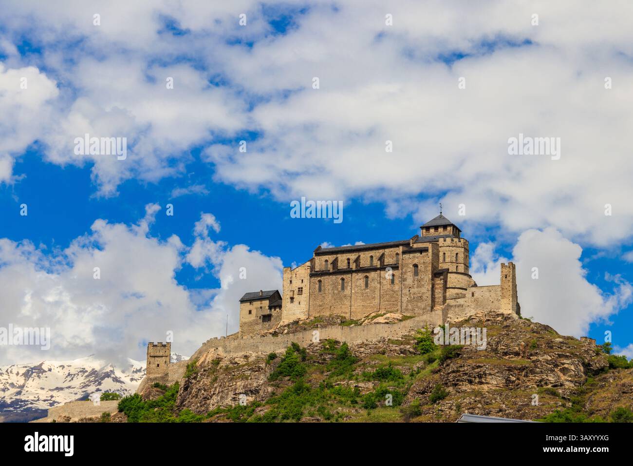 Vue de la basilique Valere à Sion, Suisse Banque D'Images