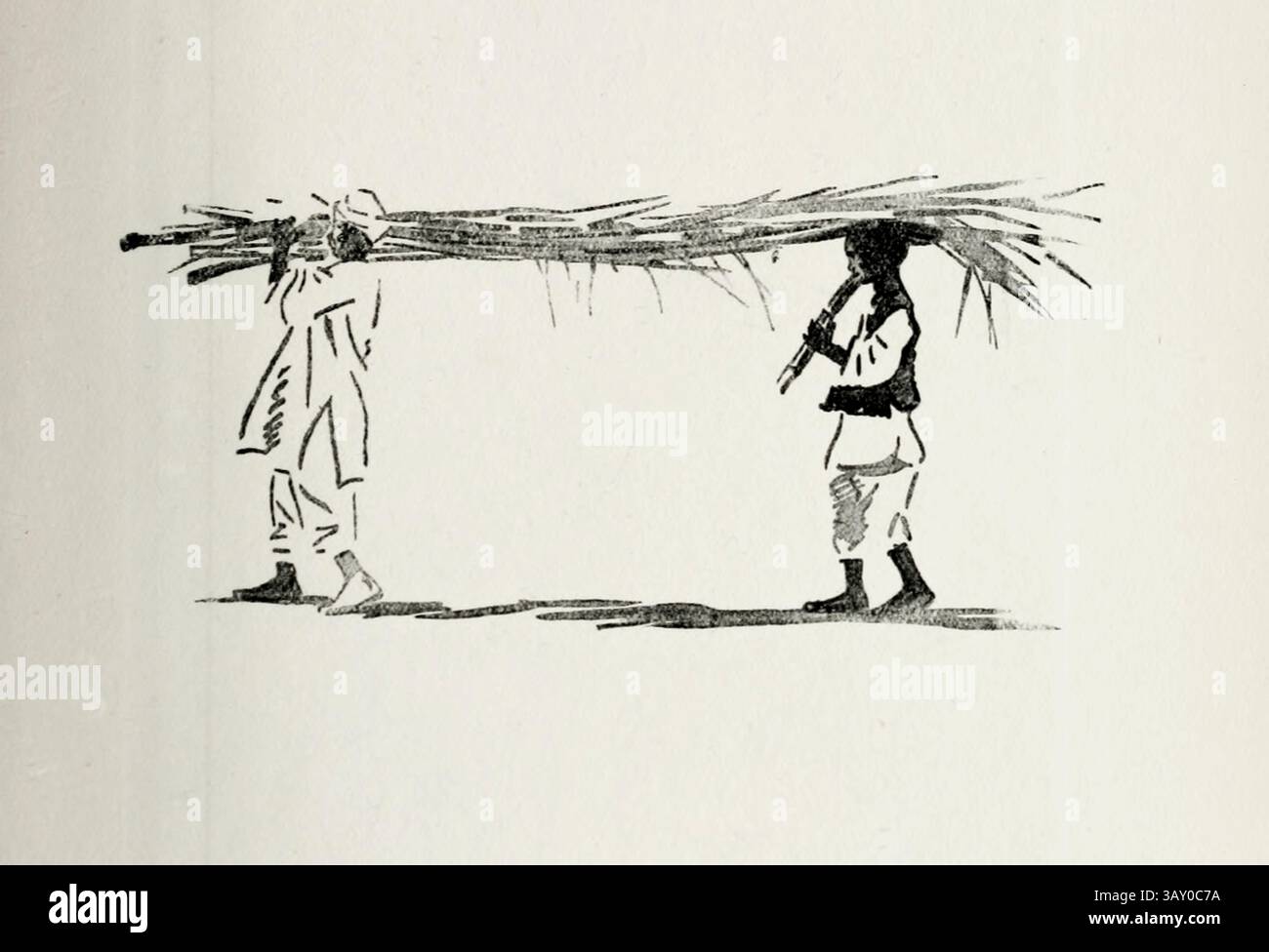 Sugar-Cane Seller - Daia Kasseb oeuvre de lance Thackeray publié en 1916 Lot 'lance' Thackeray RBA (17 janvier 1867 – 10 août 1916) était un illustrateur anglais, quand il avait plus de trente ans, il a passé quelques hivers en Égypte et a produit des croquis humoristiques Banque D'Images
