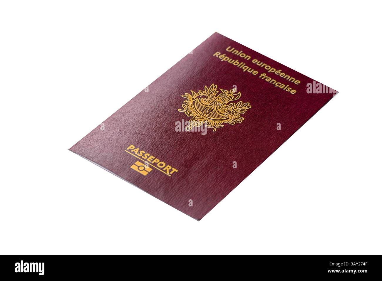 Passeport français pour voyager, voler et faire des affaires. Document France, ID pour franchir la frontière Banque D'Images