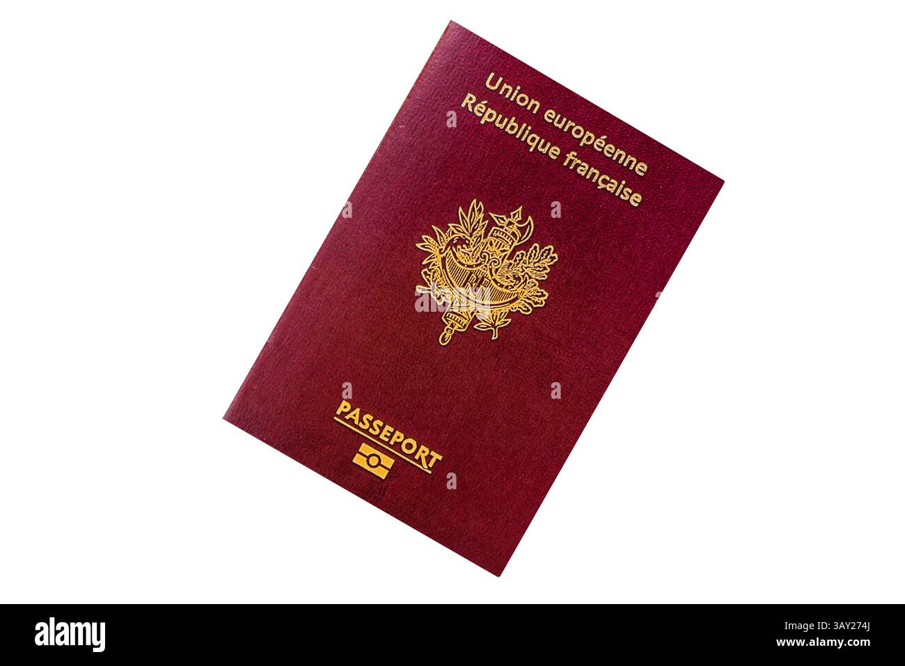 Passeport français pour voyager, voler et faire des affaires. Document France, ID pour franchir la frontière Banque D'Images