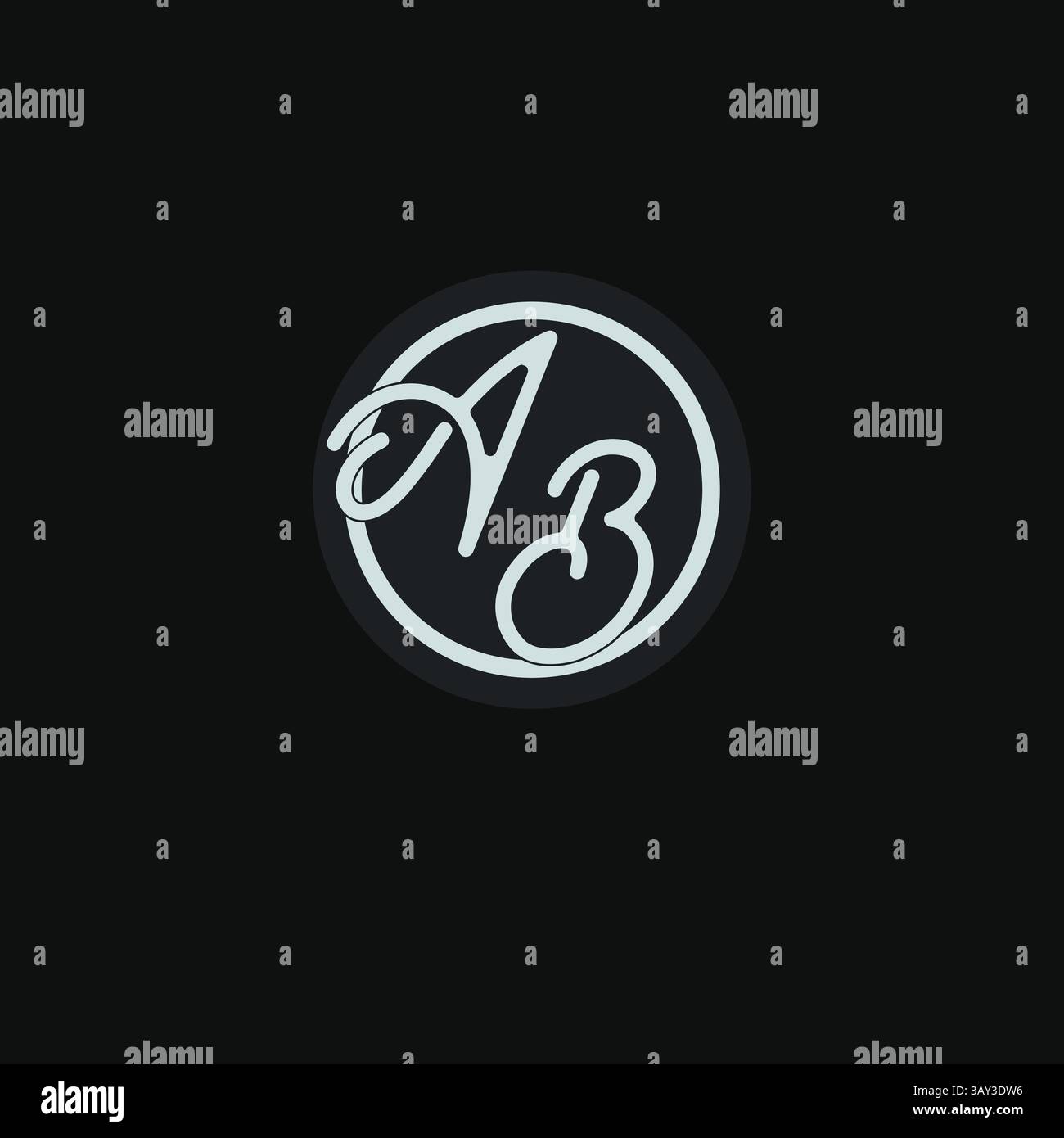 Initiales AB logo monogramme avec graphique vectoriel d'inspiration de conception de ligne de cercle simple Illustration de Vecteur