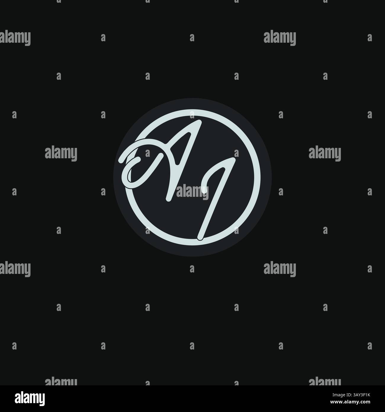 Initiales ai logo monogramme avec graphique vectoriel d'inspiration de conception de ligne de cercle simple Illustration de Vecteur