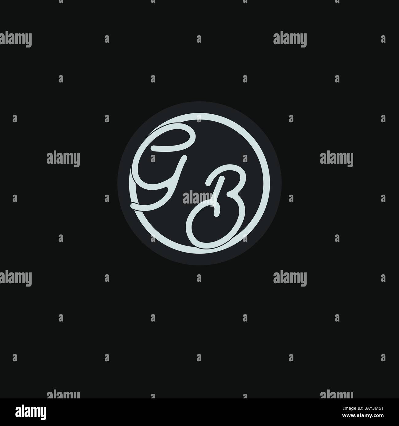 Initiales GB logo monogramme avec graphique vectoriel d'inspiration de conception de ligne de cercle simple Illustration de Vecteur