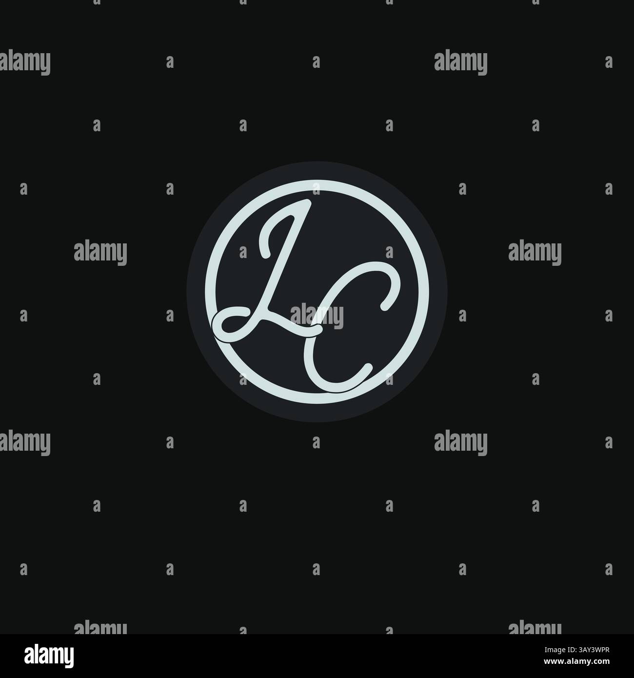 Initiales LC logo monogramme avec graphique vectoriel d'inspiration de conception de ligne de cercle simple Illustration de Vecteur