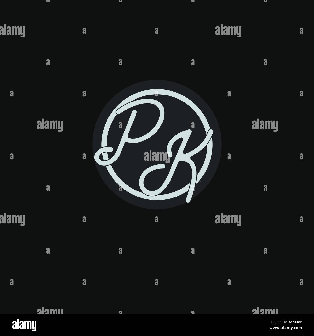 Initiales PK logo monogramme avec graphique vectoriel d'inspiration de conception de ligne de cercle simple Illustration de Vecteur