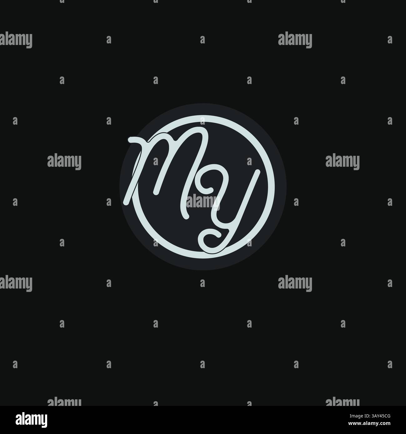 Initiales MON monogramme de logo avec un graphique vectoriel d'inspiration de conception de ligne de cercle simple Illustration de Vecteur