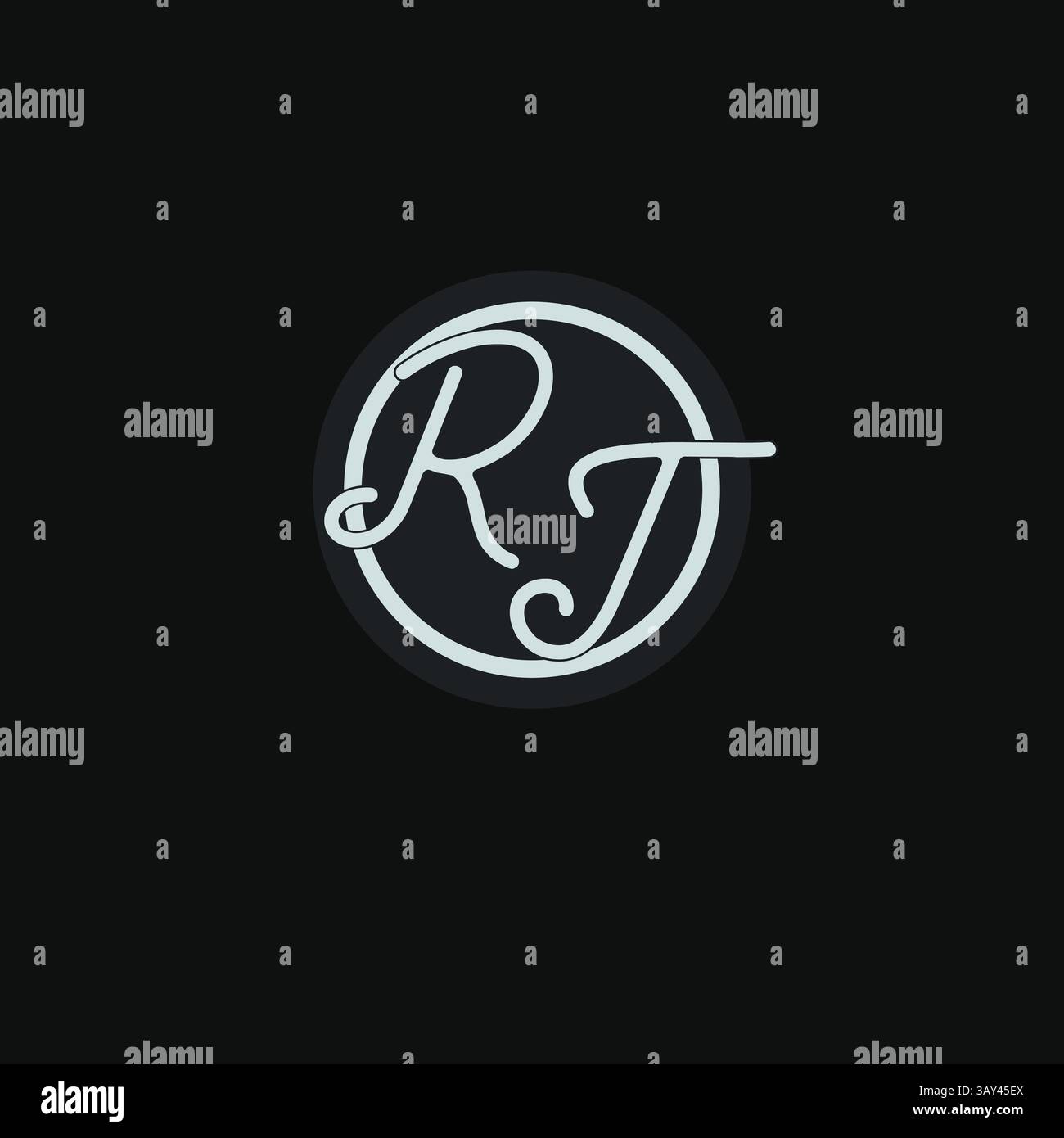 Initiales RT logo monogramme avec graphique vectoriel d'inspiration de conception de ligne de cercle simple Illustration de Vecteur