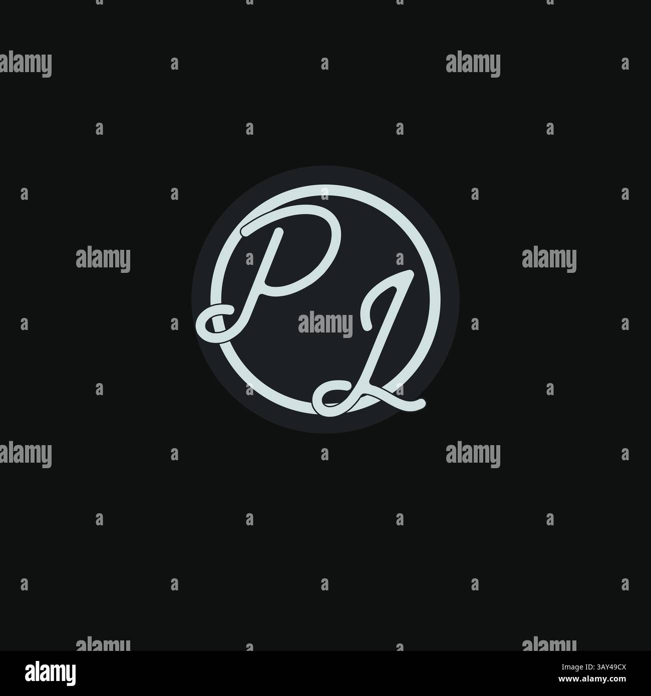 Initiales PL logo monogramme avec graphique vectoriel d'inspiration de conception de ligne de cercle simple Illustration de Vecteur