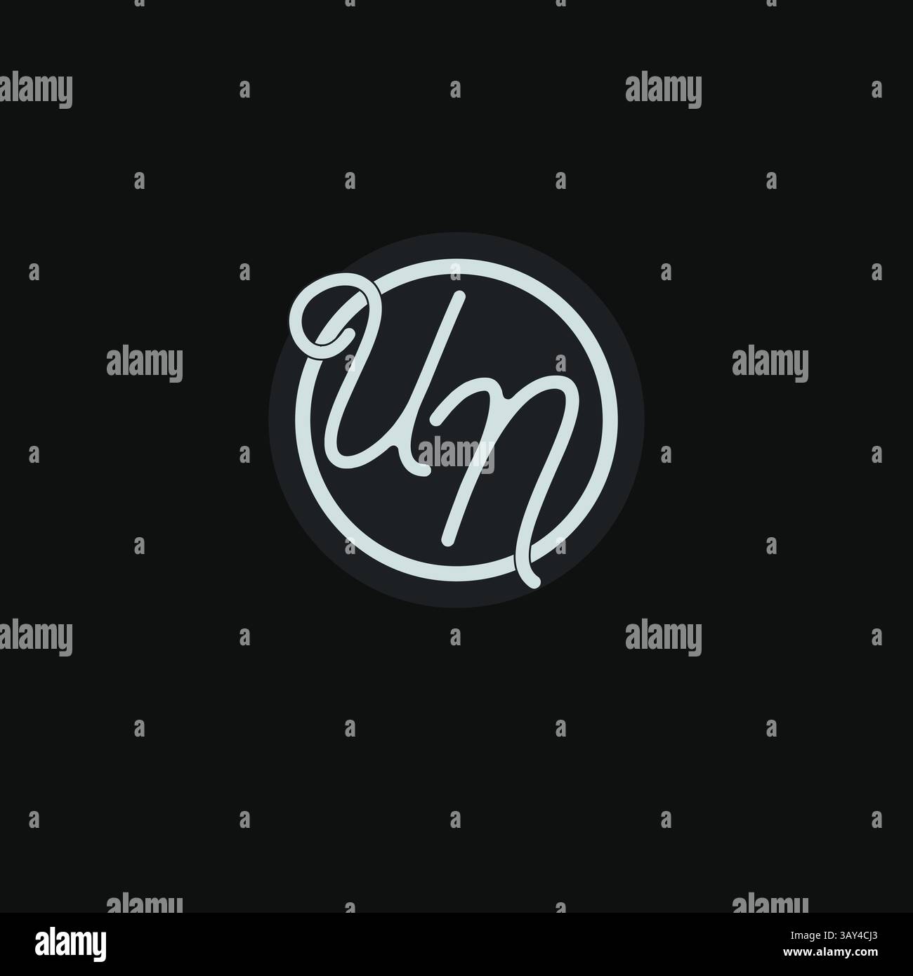 Initiales un logo monogramme avec simple graphique vectoriel de conception de ligne de cercle Illustration de Vecteur