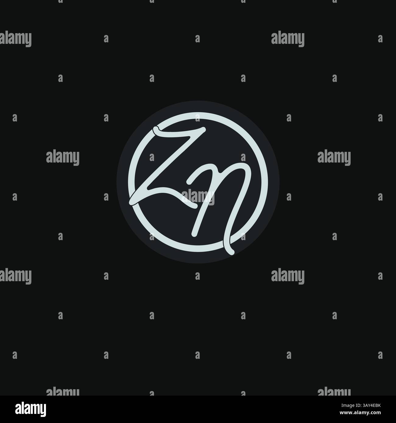 Initiales Zn logo monogramme avec graphique vectoriel d'inspiration de conception de ligne de cercle simple Illustration de Vecteur