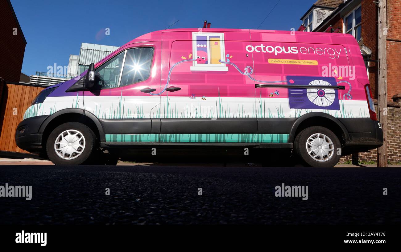 Fourgon Octopus Energy à Brighton, East Sussex, Royaume-Uni Banque D'Images