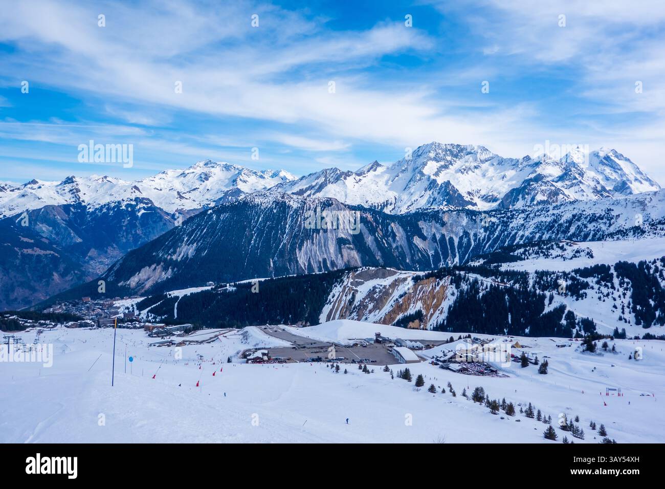 Courchevel Altiport, France - un des aéroports les plus hauts et les plus dangereux d'Europe Banque D'Images