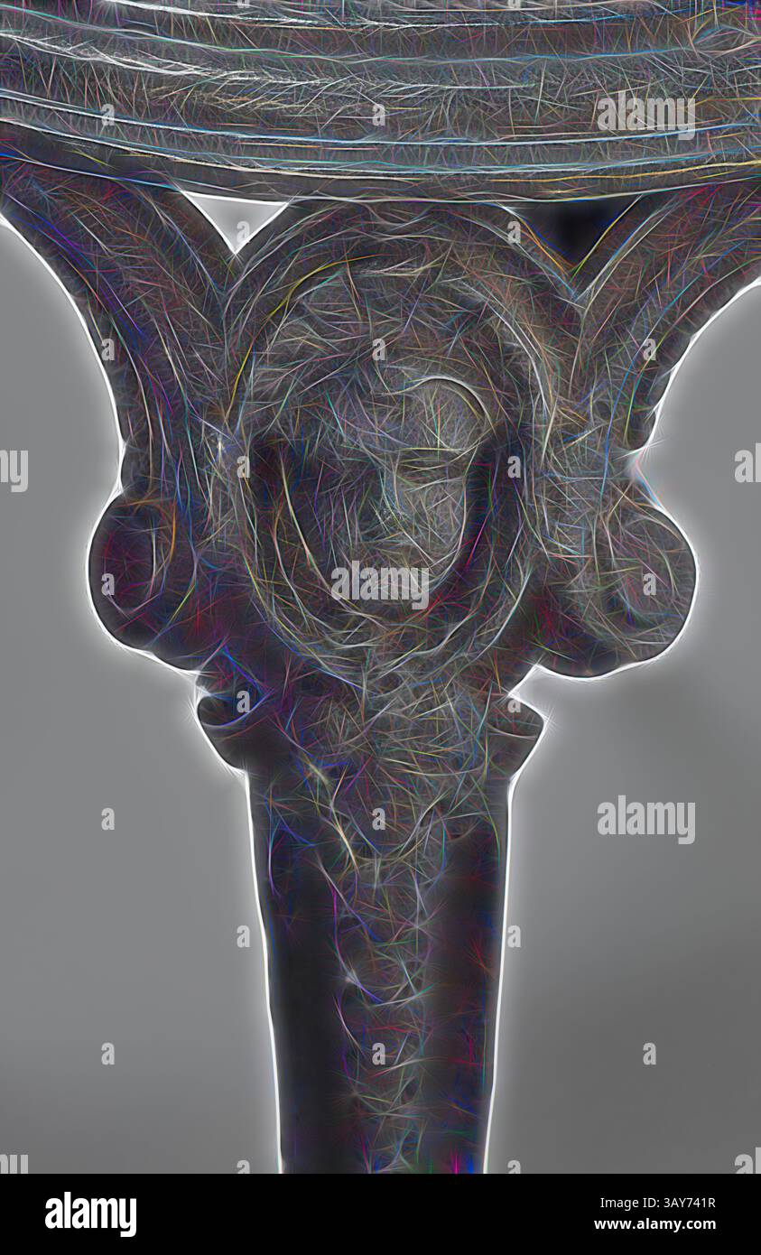 Un détail complexe de ferronnerie ornée, mettant en valeur des motifs décoratifs et des textures, mettant l'accent sur l'artisanat et le design avec une touche d'élégance., chaise de jardin, inconnu, environ 1860-1870, fonte, 38-3/4 x 17 x 17 po., américain, Arts décoratifs, Art classique avec une touche moderne réinventée par Artotop Banque D'Images