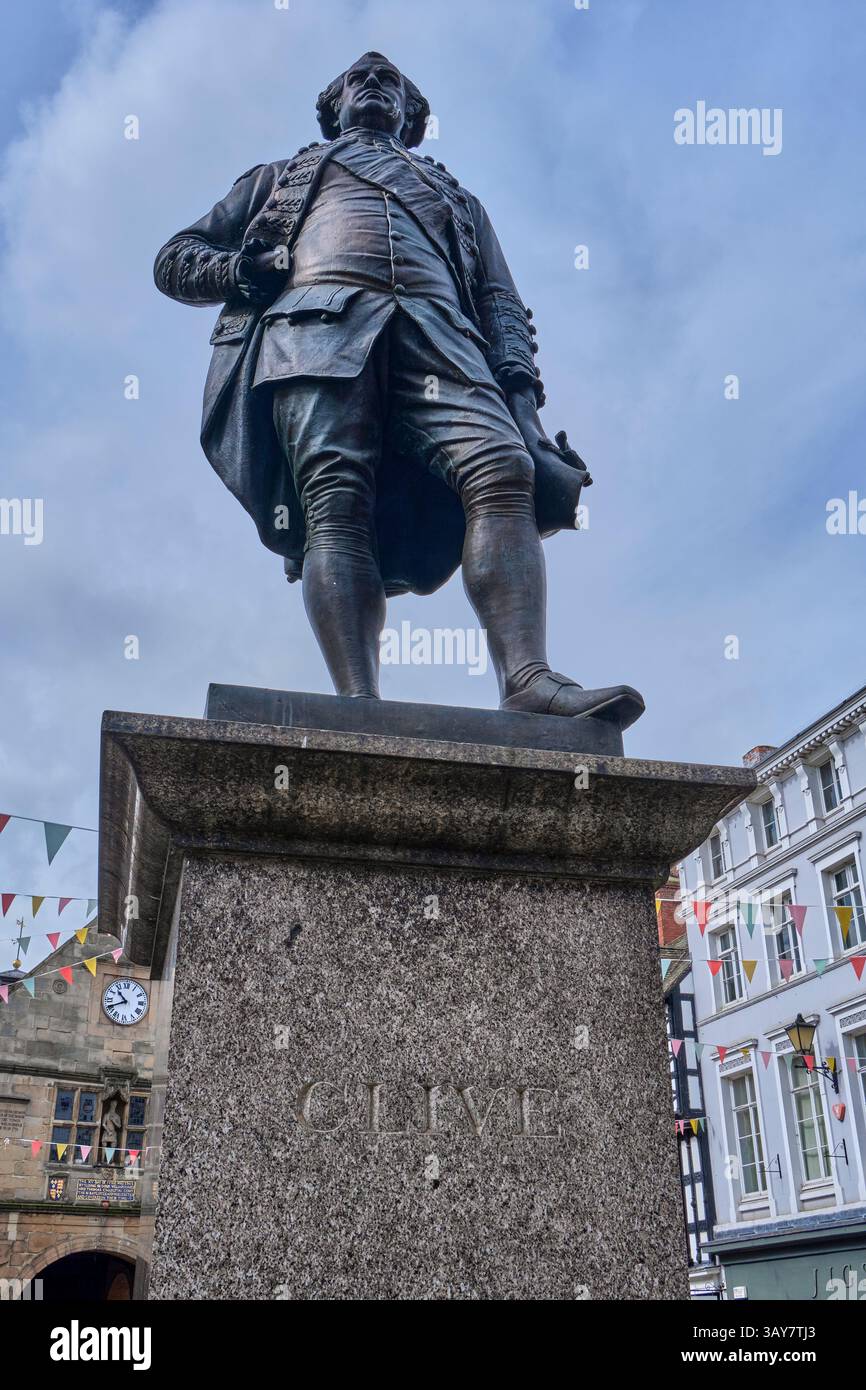 Robert Clive of India Statue, The Square, Shrewsbury, Shropshire Banque D'Images