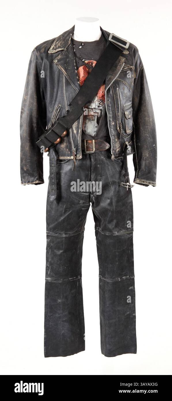 27 avril 2010 - Calabasas Hills, Californie, États-Unis - des souvenirs de cinéma, de télévision et de musique emblématiques seront mis aux enchères lors de la vente aux enchères estivale du 10 au 12 juin. A. Schwarzenegger signature Terminator T-800 costume de 'Terminator 2 Judgment Day. (Crédit image : © Profiles in History/ZUMApress.com) Banque D'Images