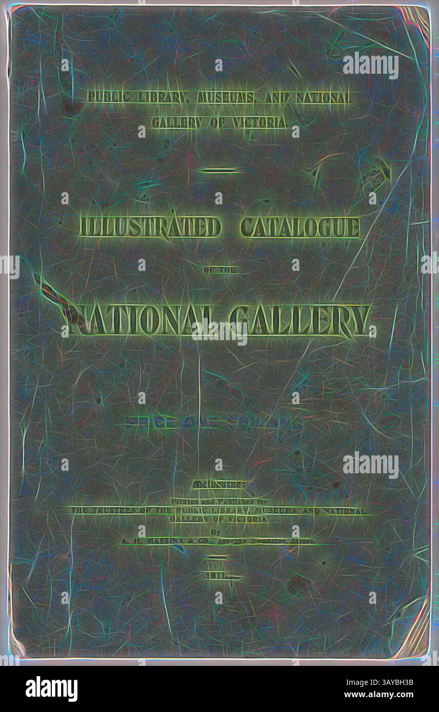 Catalogue illustré de la National Gallery, détaillant les collections et les expositions de la Bibliothèque publique, des musées et de la National Gallery of Victoria. Catalogue - catalogue illustré de la National Gallery, Melbourne, 1911, catalogue illustré des œuvres de la collection de la National Gallery of Victoria, publié en 1911. Le catalogue a été commandé par les administrateurs de la Bibliothèque publique, des musées et du Musée des beaux-arts de Victoria. Il comprenait des illustrations en noir et blanc de nombreuses œuvres de la collection, avec de brèves descriptions et détails d'acquisition. Un certain nombre des œuvres l'ont été Banque D'Images